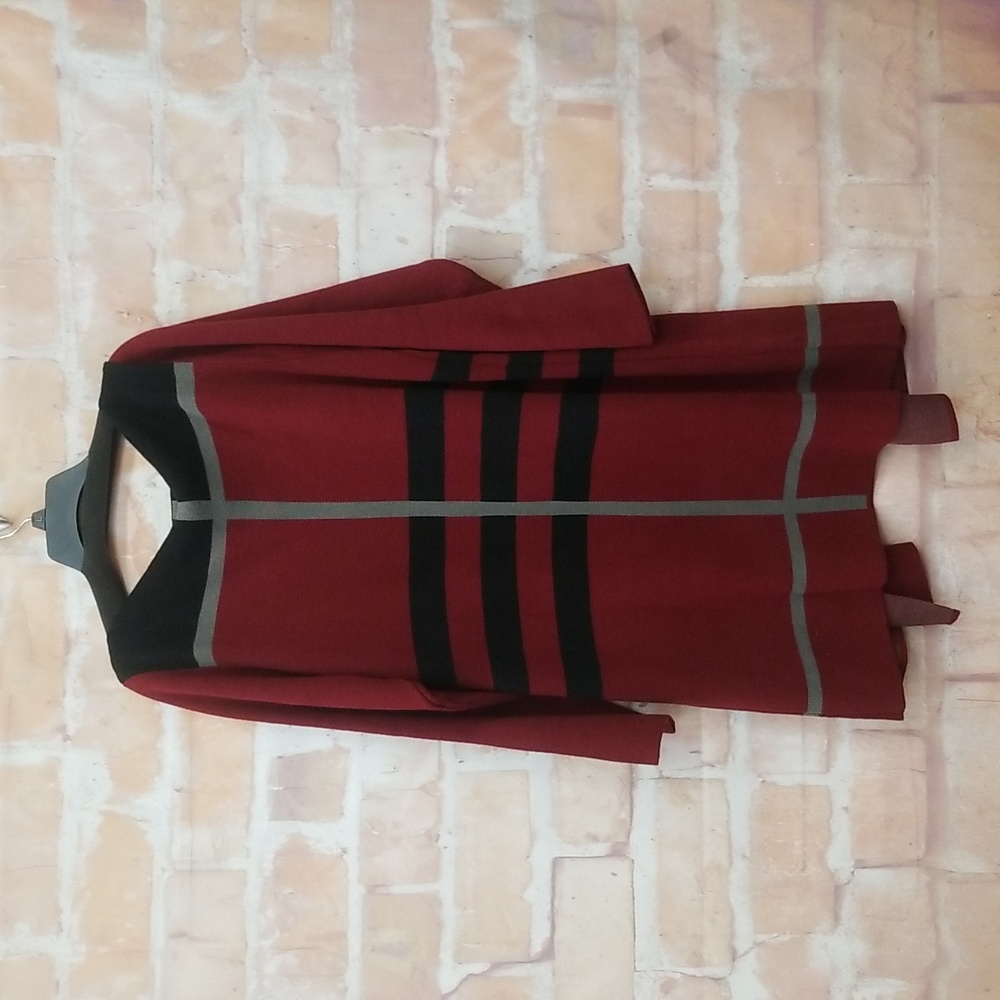 Anthony Richards Size 1X Red and Black Cardigan - Picture 4 of 6